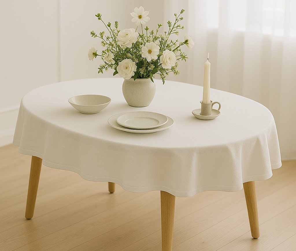 ovale weiße Tischdecke ovale weiße Tischdecke